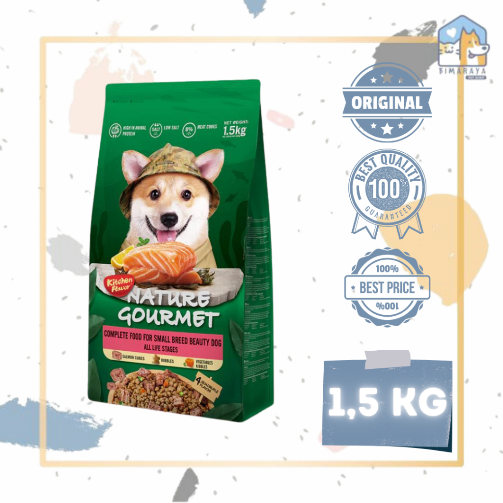 

23bagusmenshop - Kitchen Flavor Dog Food Salmon Coat Beauty 1.5kg Makanan Anjing Premium Freshpack