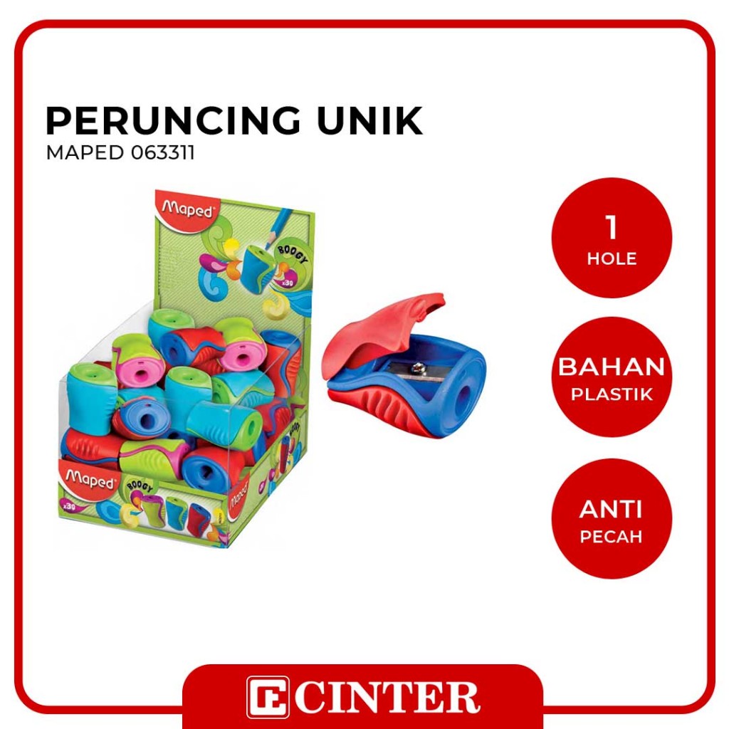

MAPED - PERUNCING / RAUTAN / SHARPENER PENSIL BOOGY 1 HOLE WITH CANISTER - DISPLAY 063311