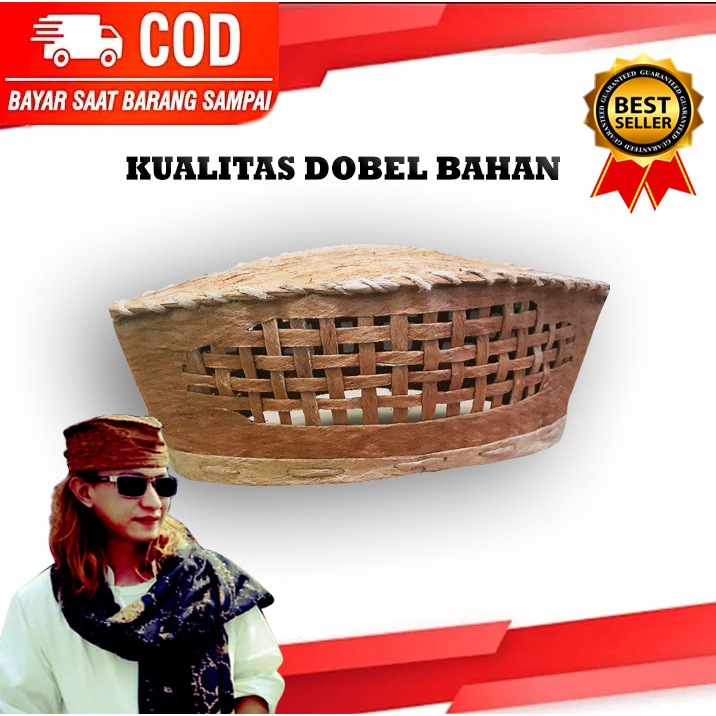 Peci Kulit Kayu Motif Jaring