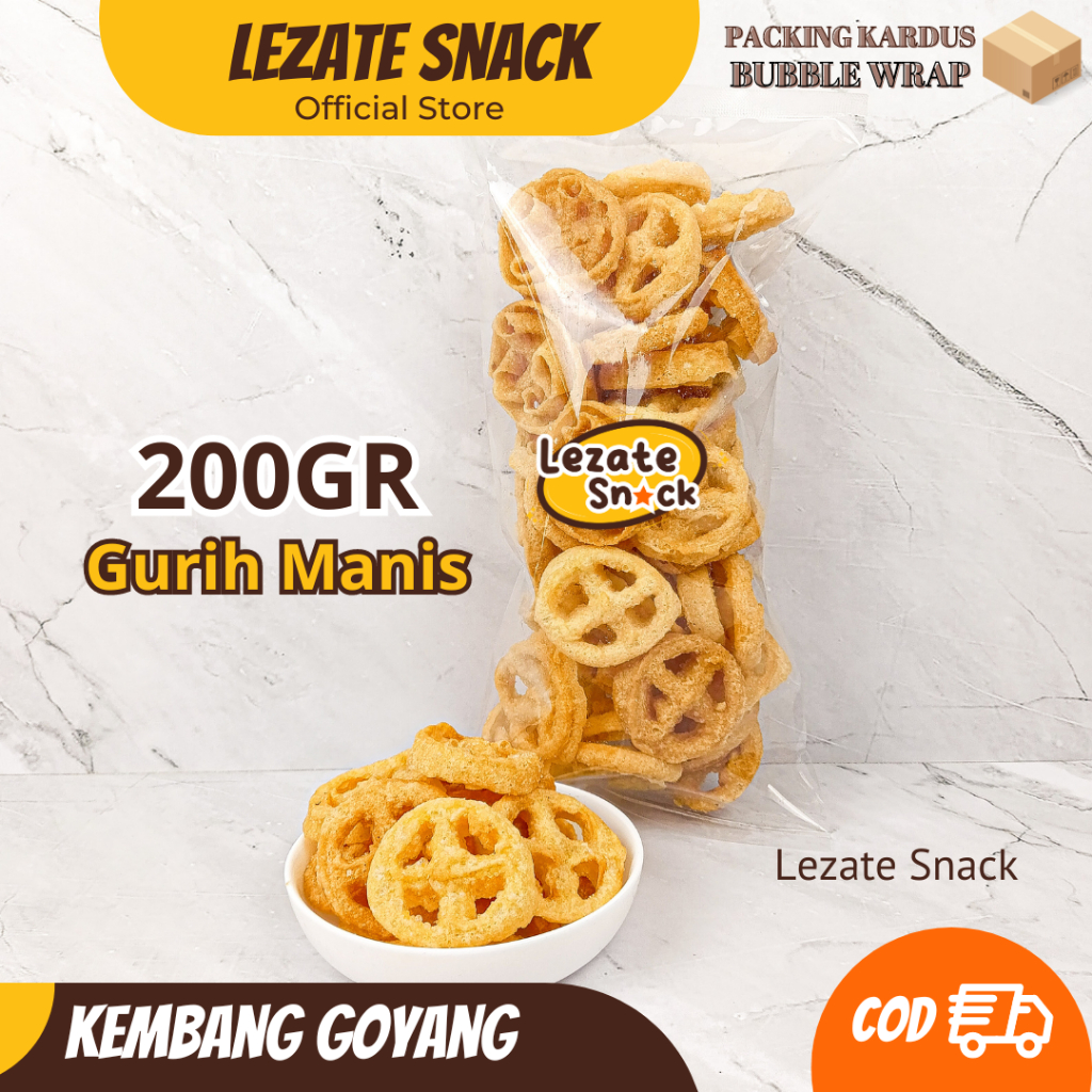 

Kue Kembang Goyang 200gr Gurih Manis Murah / Kue Kripik Kembang Seroja Rasa Wijen Khas Betawi LEZATE SNACK