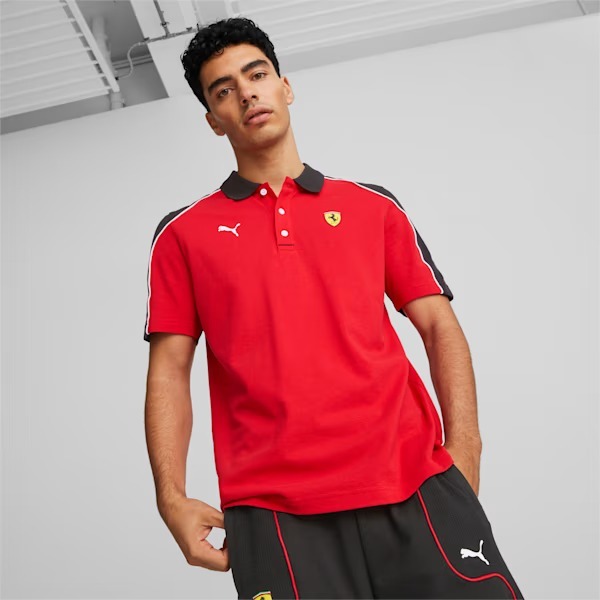 Puma Kaos Polo Kasual Pria Ferrari Race Polo Rosso Corsa 538169 02