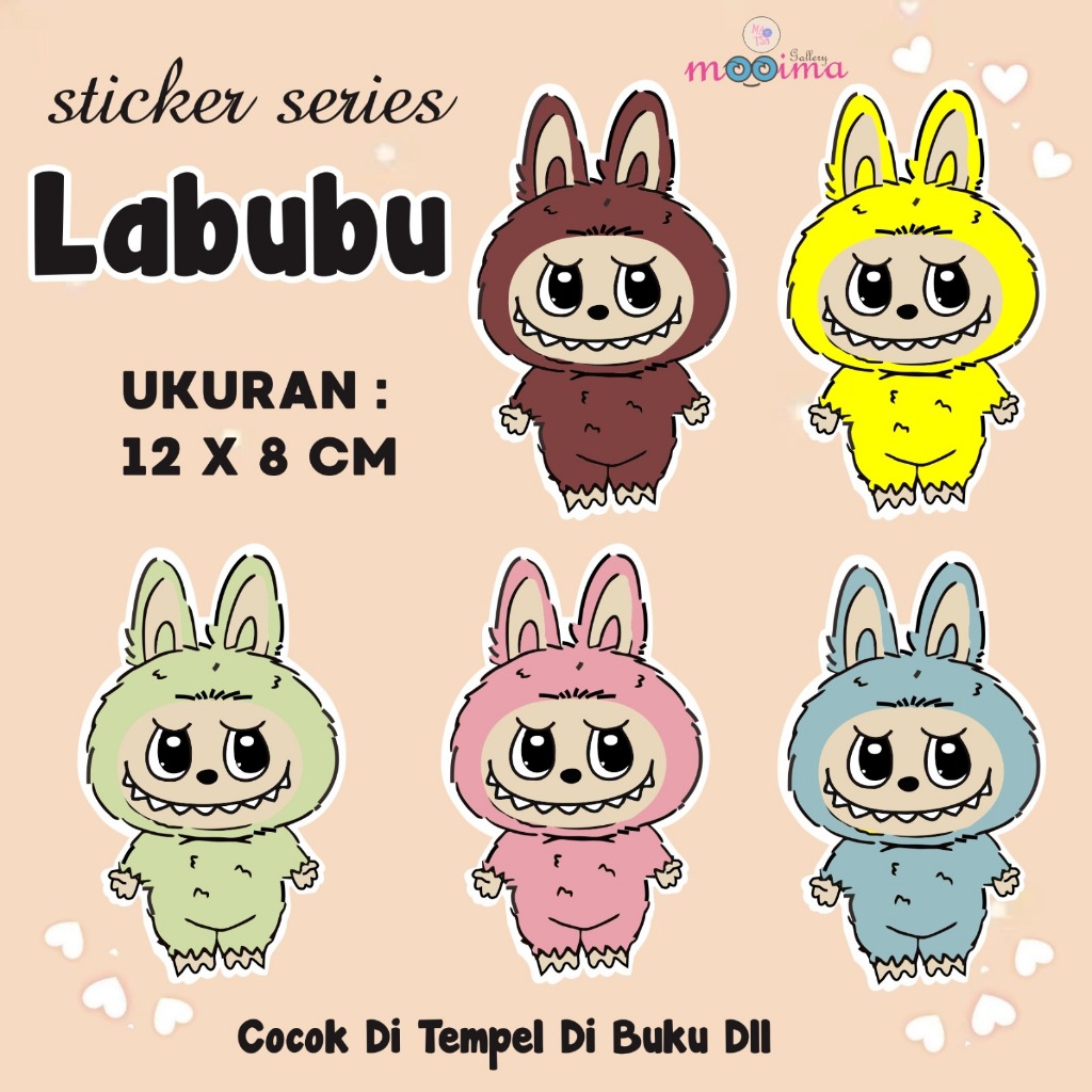 

Sticker Labubu lucu viral 5pcs