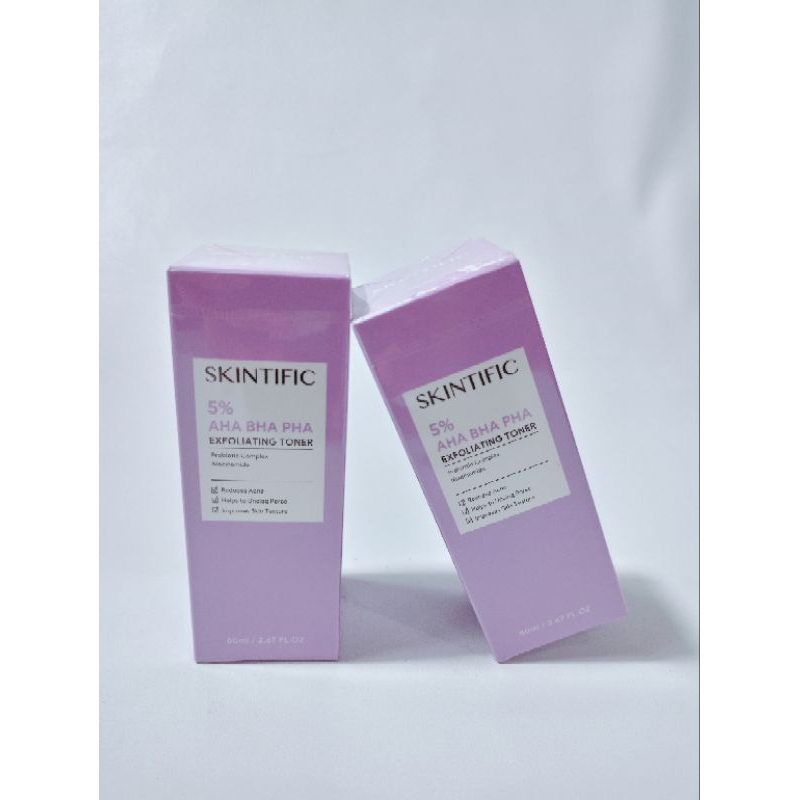 Skintific 5% AHA BHA PHA Exfoliating Toner/Exfoliating Toner Viral/Exfoliating toner Rekomendasi ban