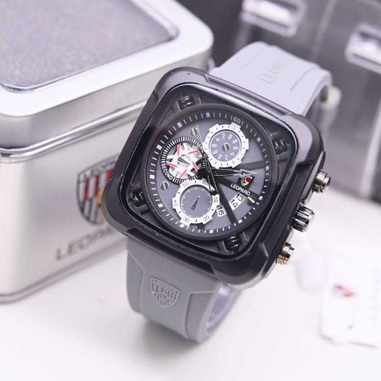 Jam Tangan Pria Leopard 8088 Sporty Rubber Original