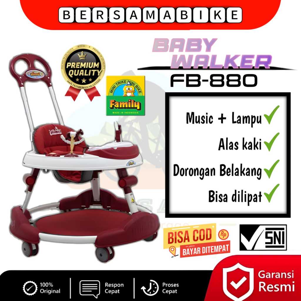 [ COD ] FAMILY Baby Walker FB 880 Mainan Musik Lampu Octopus Family FB880