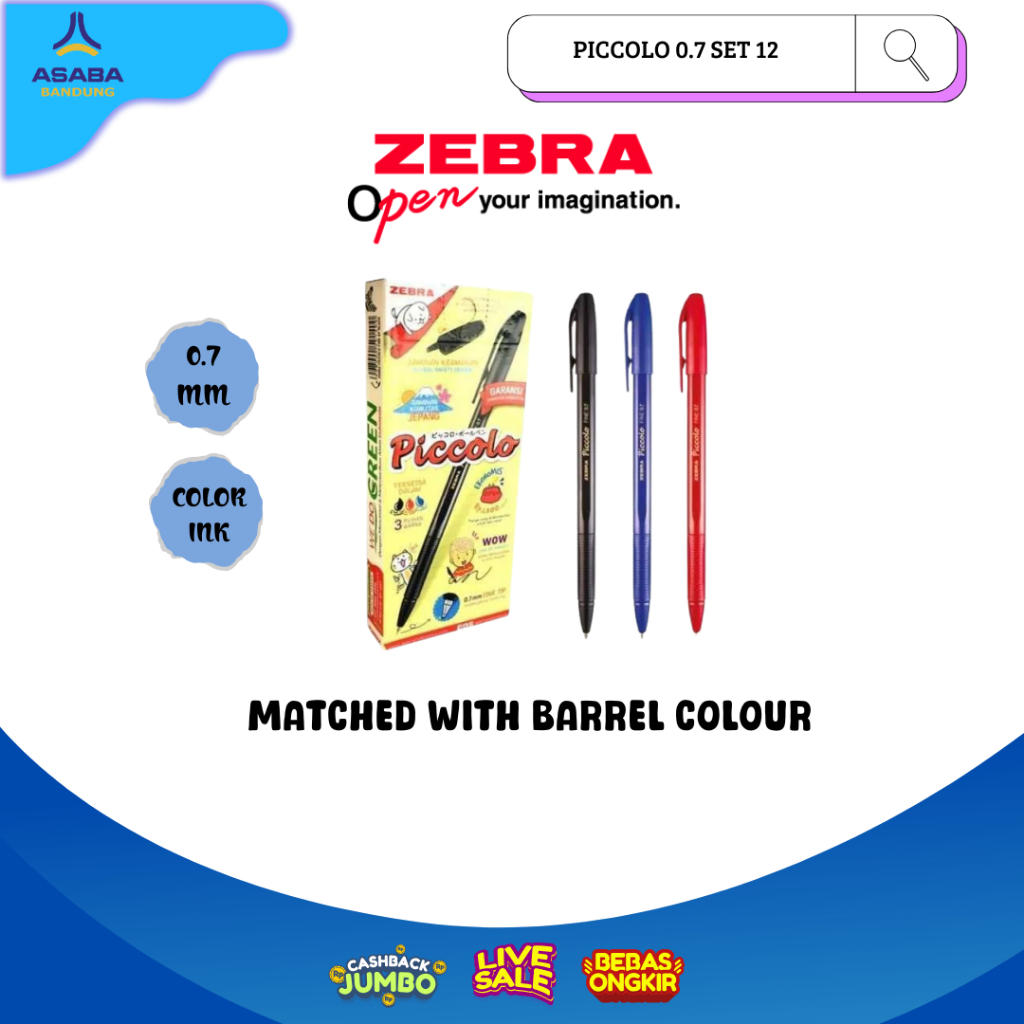 

Asaba Bandung - Zebra Piccolo 07 1 Lusin Isi 12 Pcs