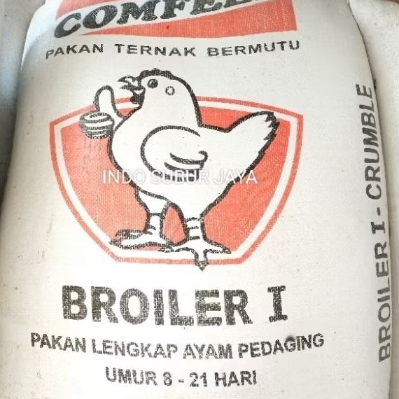 Broiler l Broiler ll Comfeed Pakan Ayam Pedaging Anak ayam & Ayam Dewasa Repack 1 Kg