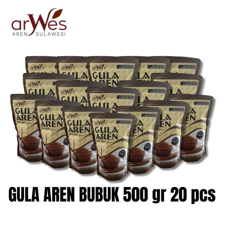 

Paket gula aren bubuk 500 gr isi 20 pcs/ Aren bubuk/ Brown sugar powder/ Gula aren bubuk