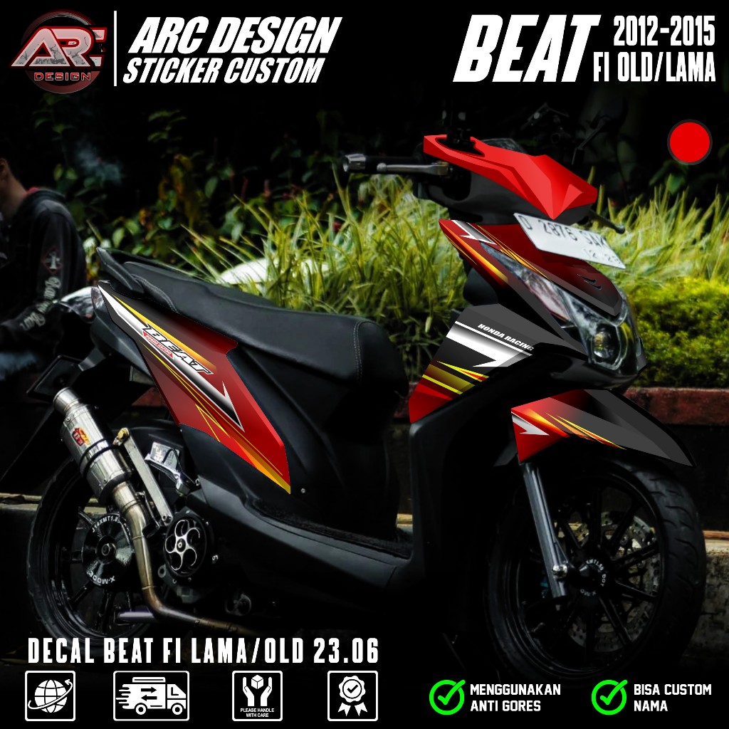(COD) TERBARU Decal Sticker Honda Beat FI Lama 2012 2013 2014 2015 Full body - Stiker Skotlet Modifi