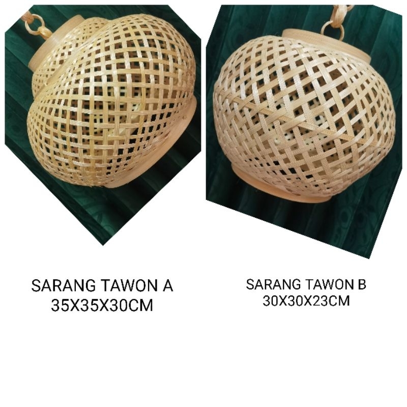 KAP LAMPU BAMBU GANTUNG BULAT GERAISURYA