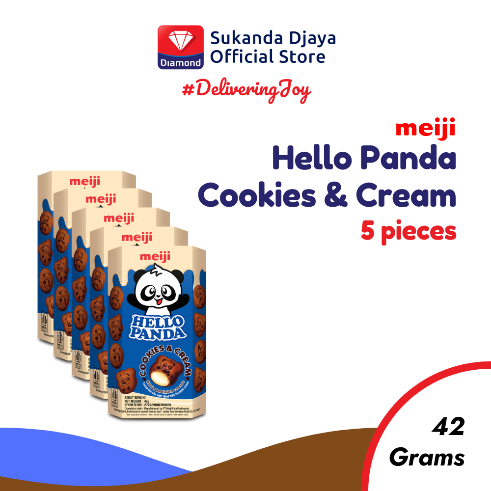 

Meiji Hello Panda Biskuit Cookies & Cream Snack 42 Gr [ISI 5 PCS]