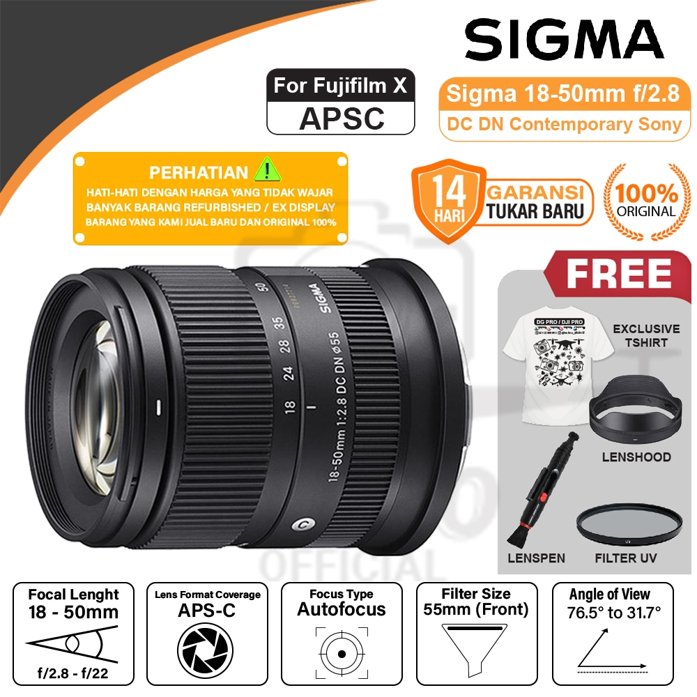 Sigma 18-50mm f2.8 Fujifilm X DC DN Contemporary Fuji 18-50 mm f/2.8
