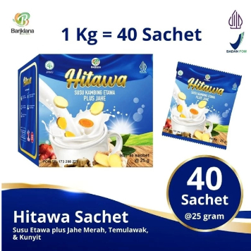 

Hitawa Sachet per Box Susu Kambing Etawa Plus Jahe Isi 40 Sachet