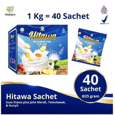 

Hitawa Sachet per Box Susu Kambing Etawa Plus Jahe Isi 40 Sachet