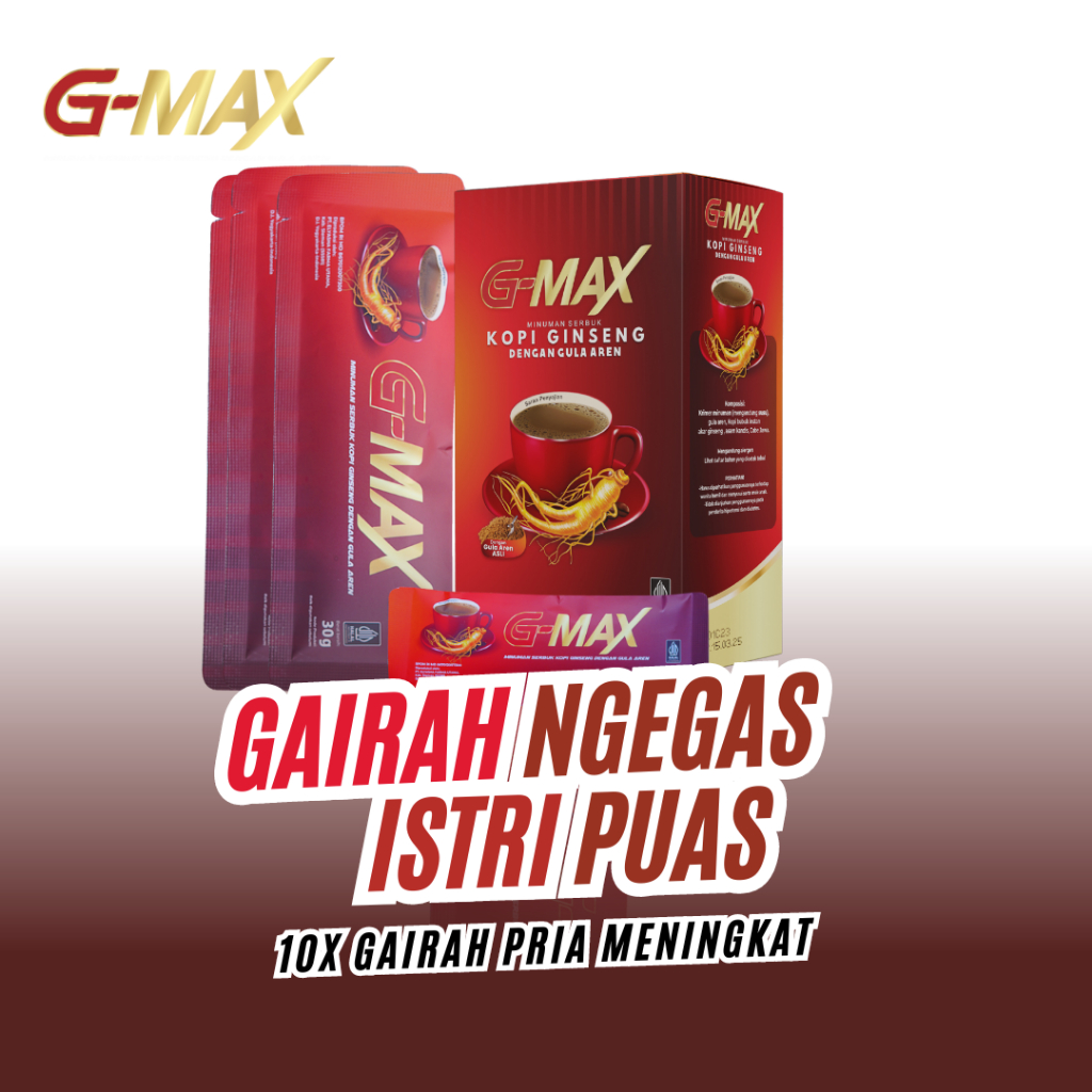 

KOPI G-MAX - Kopi Gingseng Stamina Pria 1 Box isi 10 sachet Original