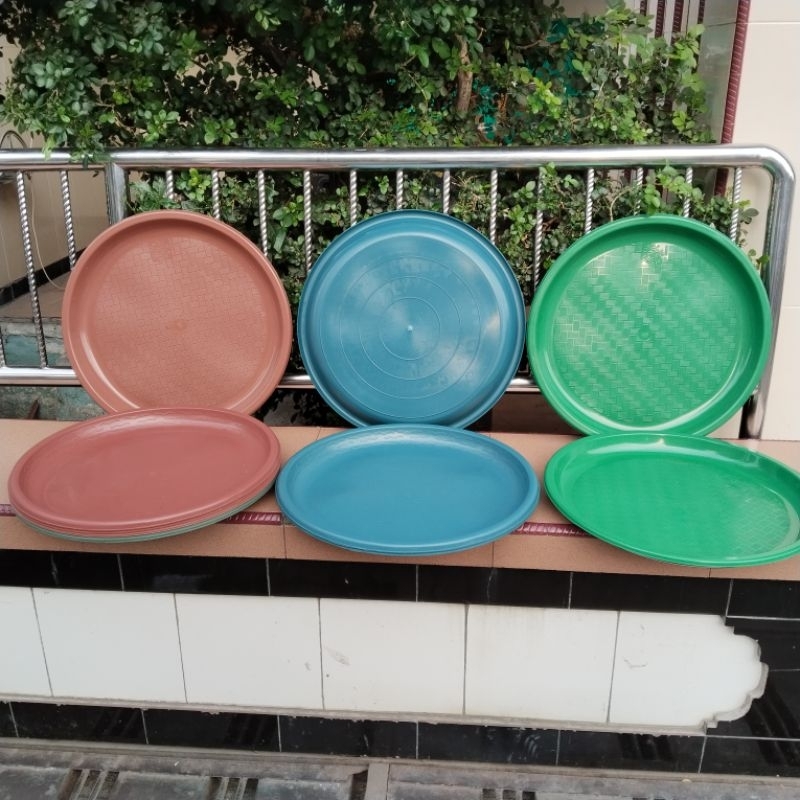 12 Pcs Pcs Tampah Plastik / Nampan Plastik Bulat 50 Cm