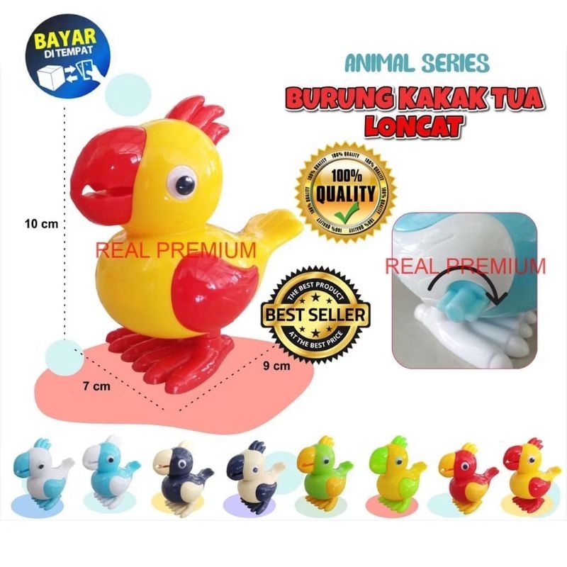 667 mainan anak burung kakak tua loncat