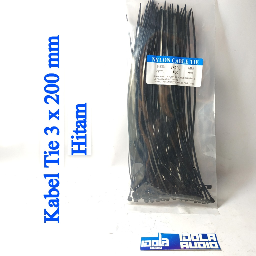 

Kabel TIS 3 x 200 mm | Tie Kabel Ukuran 3x200 mm hitam/putih