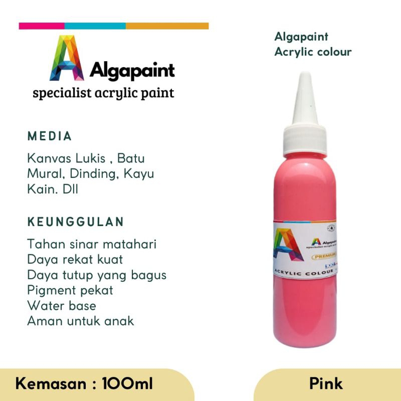 

Algapaint cat akrilik/cat lukis/cat mural/Cat dinding/cat kayu/cat kain/cat sepatu