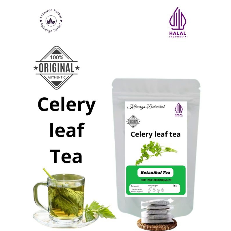 

Keluarga Botanikal Teh Daun Sledri, Teh Penurun Darah Tinggi isi 30 teabag/kantong celup siap seduh to