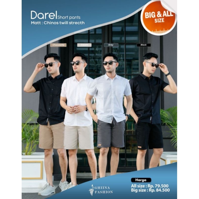 Darel Chinos Cowok Celana Pendek Pria Ghina Fashion
