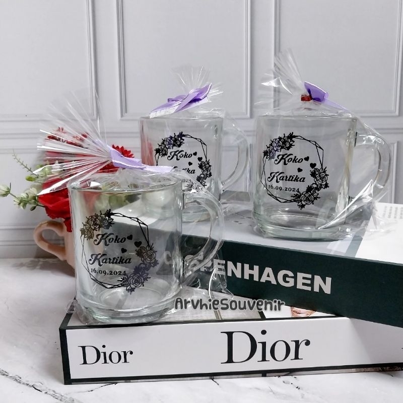 souvenir gelas pernikahan souvenir gelas kaca souvenir custom souvenir ultah