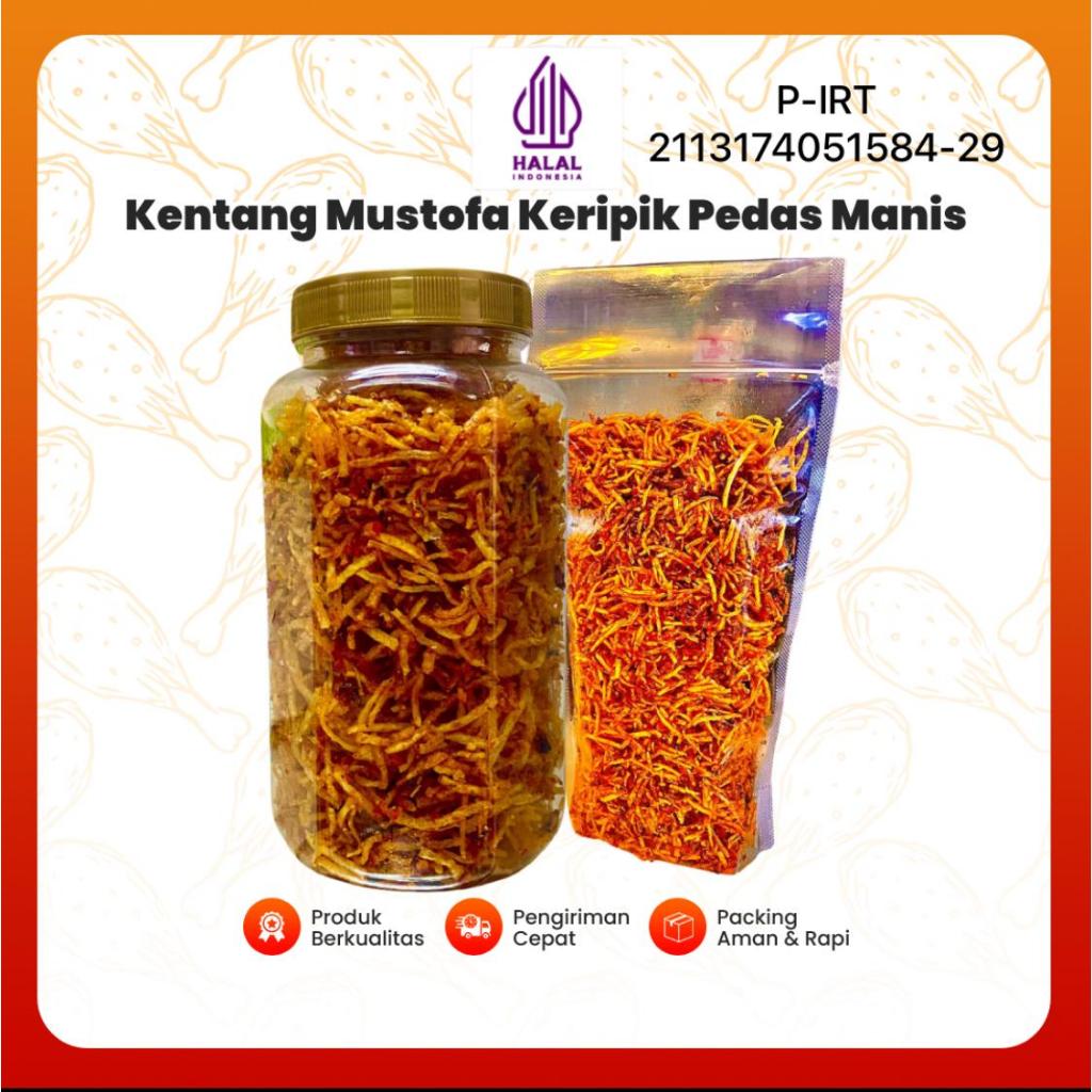

Kentang Mustofa 300Gr Keripik Kentang Pedas Manis Cemilan Lauk Sehat Dan Lezat