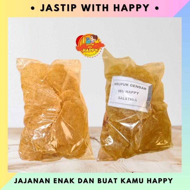 

Kerupuk Gendar Mentah Ibu Happy Menggoreng 250gram - Krupuk Karak Gendar Siap Goreng