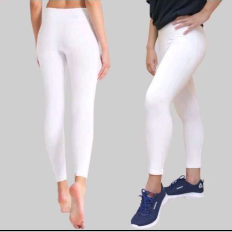 Legging Wanita Polos / Legging Wanita Tebal Warna Putih Premium