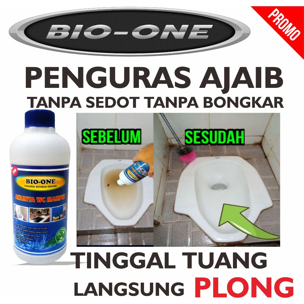 ORIGINAL BIO ONE PEMBERSI WC PENUH MAMPET DAN BAU