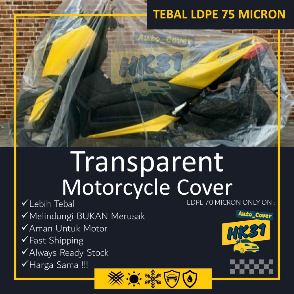 SARUNG MOTOR TRANSPARAN - COVER MOTOR TRANSPARAN PREMIUM TEBAL