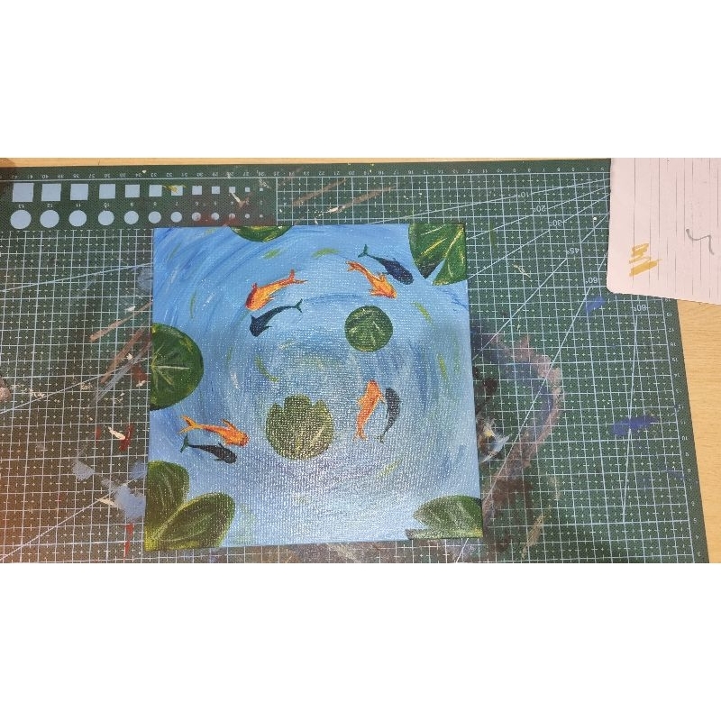 

lukisan 20x20 cm di kanvas datar