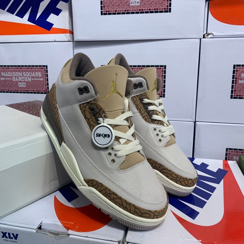 Sepatu pria Jordan 3 Retro Light Orewood Brown/Metallic Gold/Light British Tan Palomino - 14270
