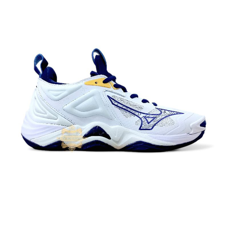 SEPATU MIZUNO MOMENTUM 3 LOW WHITE NAVY / SEPATU VOLI PRIA MIZUNO