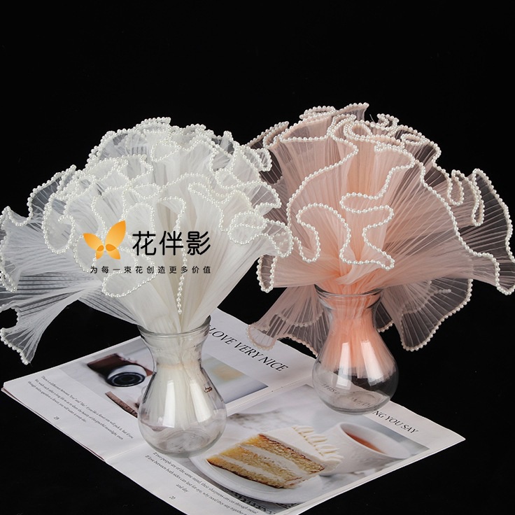 

Baru Irit 28cmx4yard KOREA LACE WRAPPING FLOWER RENDA KOREA PEMBUNGKUS BUNGA Wrap korean keriting lis mutiara wrapping mesh buket bunga korean furing mutiara renda