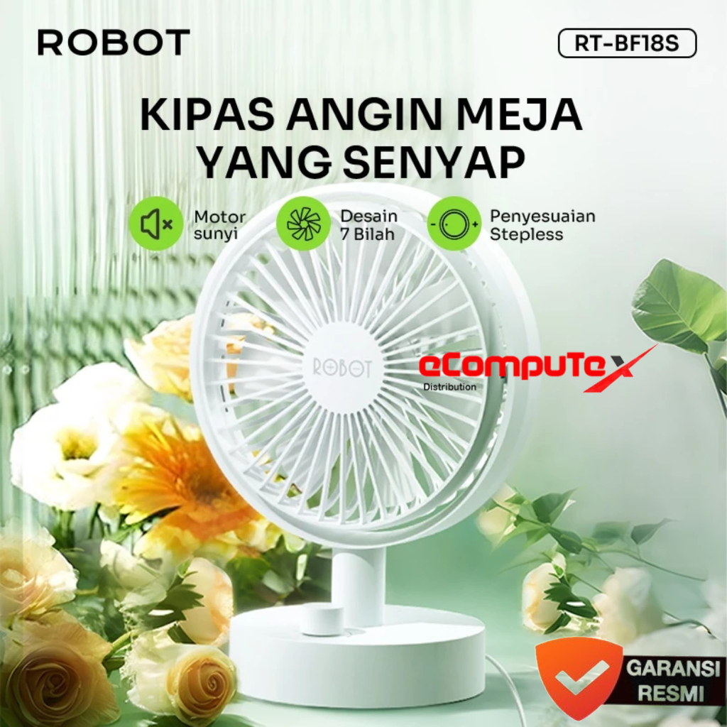 ROBOT KIPAS RT-BF18S WHITE MINI PORTABLE ORIGINAL - GARANSI RESMI...