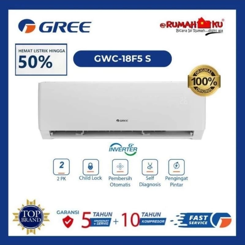 AC GREE 2 PK INVERTER GWC-18F5S AIR CONDITIONER INVERTER 2 PK