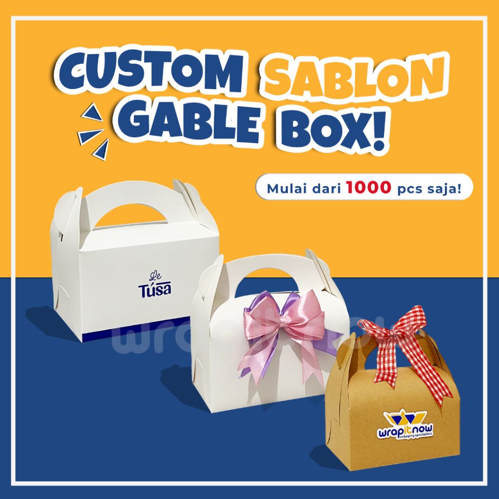 

Dus gable 12.5x12.5x11 22x11x11 24x10x7 dus tenteng roti sisir bolu snack hampers toples dus murah