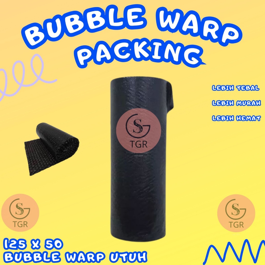 

Bubble Warp Hitam 1 Roll 125cm x 50m Alat Perlindungan Paket Produk Waterproof Premium