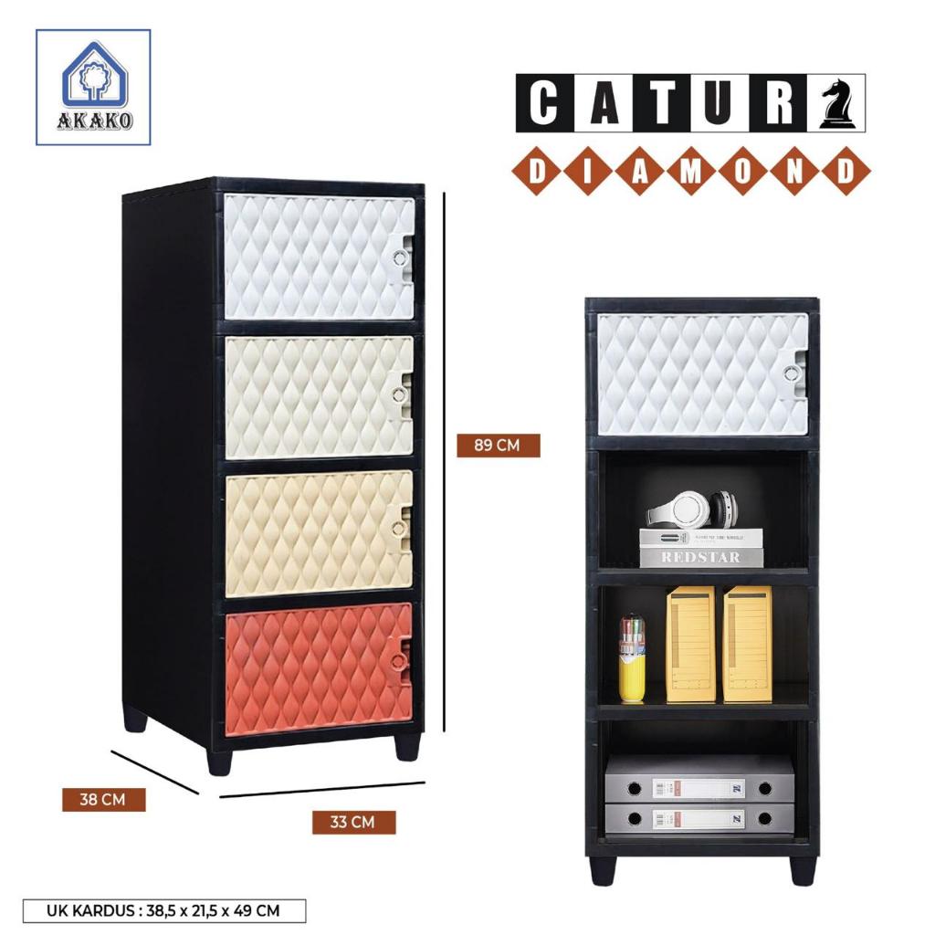 AKAKO - LEMARI PAKAIAN PLASTIK AKAKO SWING CATUR DIAMOND / KODE: CATUR DIAMOND