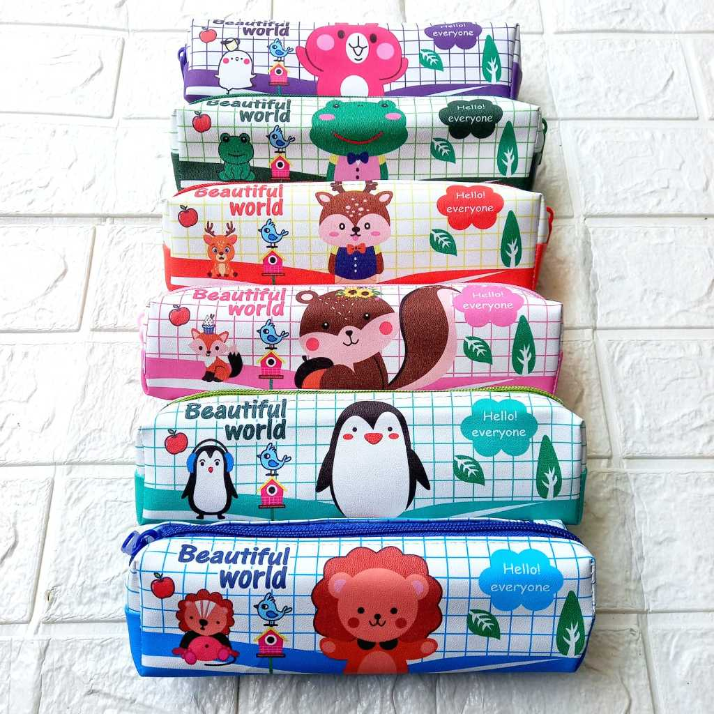 

Kotak Pensil Mini Tempat Pensil Karakter Hewan Beautiful World Kotak
