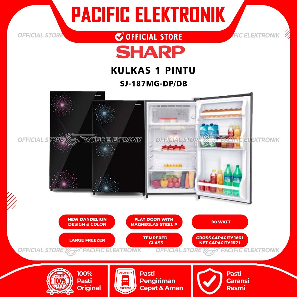 Kulkas Sharp 1 Pintu SJ-X187MG / SJX187MG / 187MG