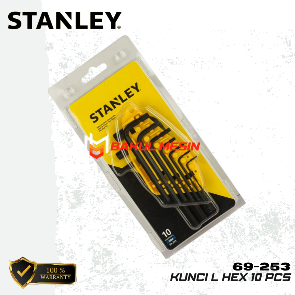 STANLEY 69-253 KUNCI L SET MM STANLEY 10PCS MATRIC HEX KEY SET