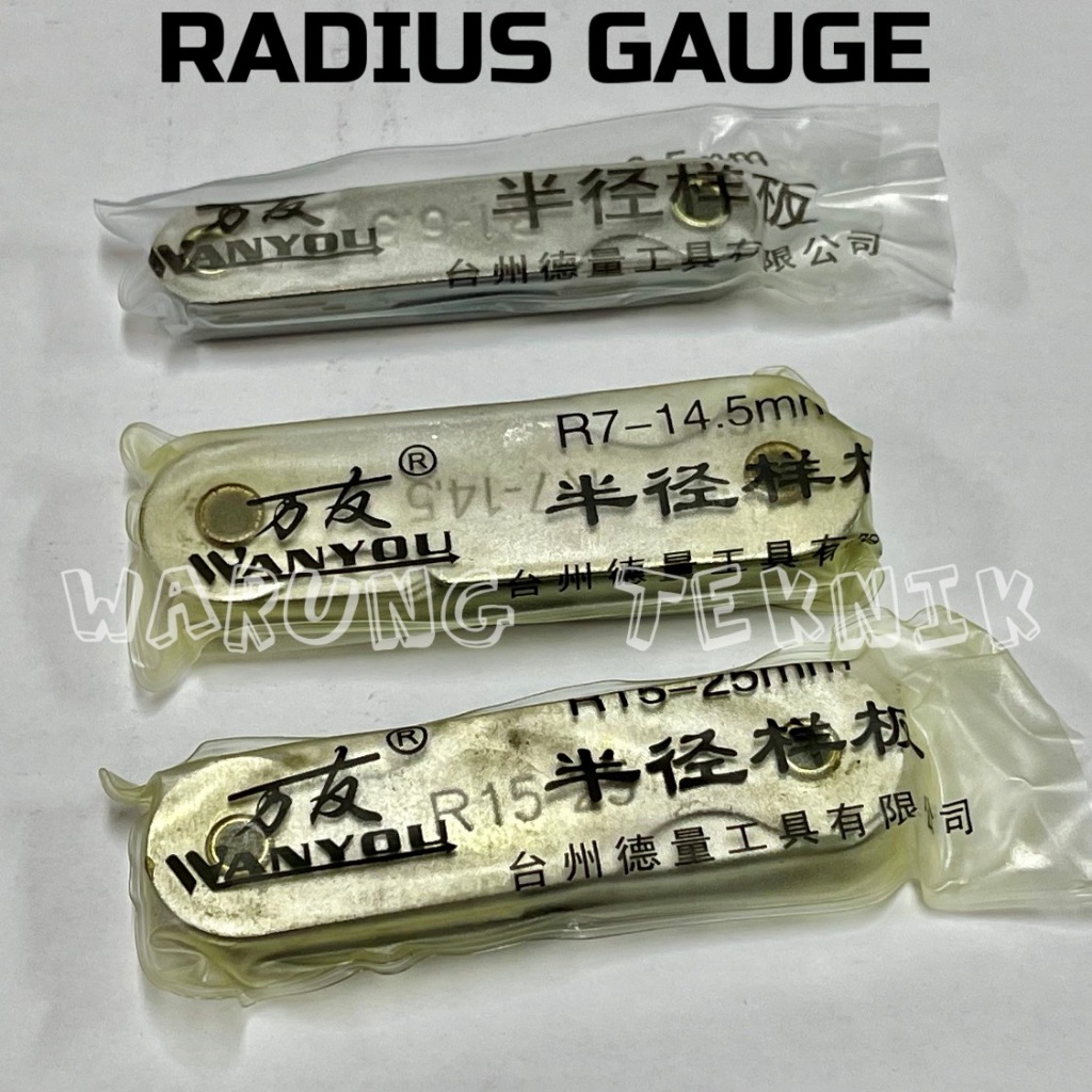 RADIUS GAUGE - MAL RADIUS - ALAT UKUR CELAH BAUT R 1 - 6.5 mm / R 7 - 14,5 mm / R 15 - 25 mm