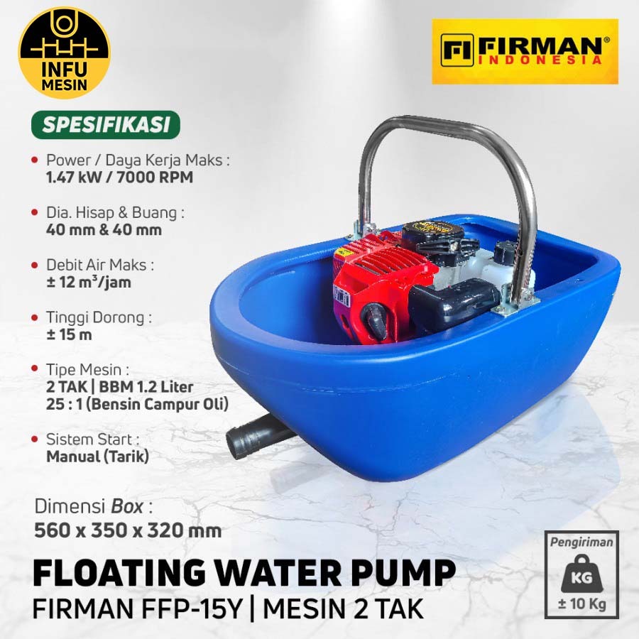 Firman floating pump FFP 15  pompa air apung irigasi