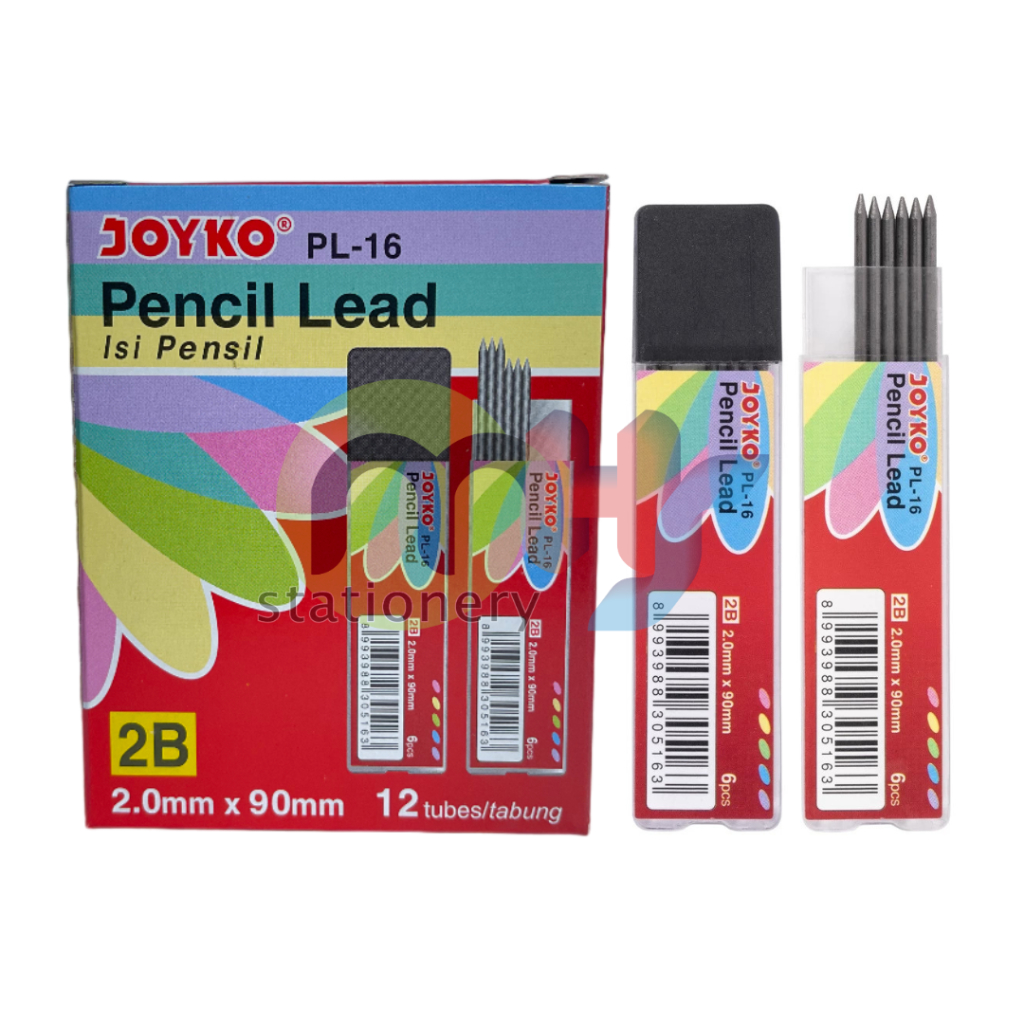 

Pencil Lead / Isi Pensil Mekanik Joyko PL-16 / 2B / 2.0 mm 1 Box 12 Tubes