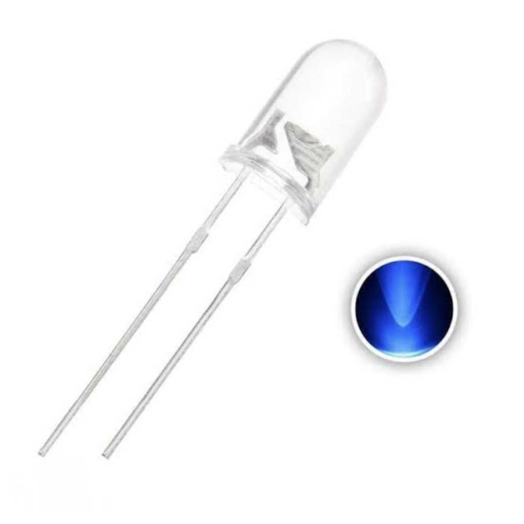 LED 5mm BENING NYALA BIRU / LED 5mm BRIGHT CLEAR NYALA BIRU / LAMPU LED 5mm