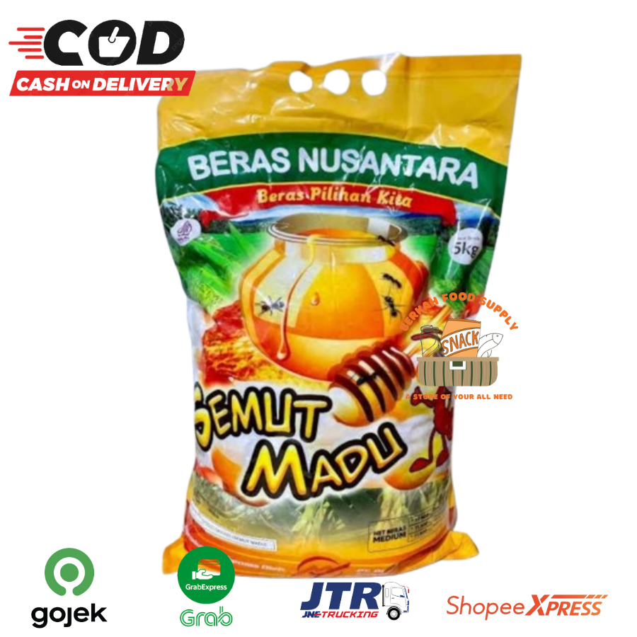 

[ BERKAH ] Beras Nusantara Semut Madu 5kg Beras Medium Quality Beras Pulen