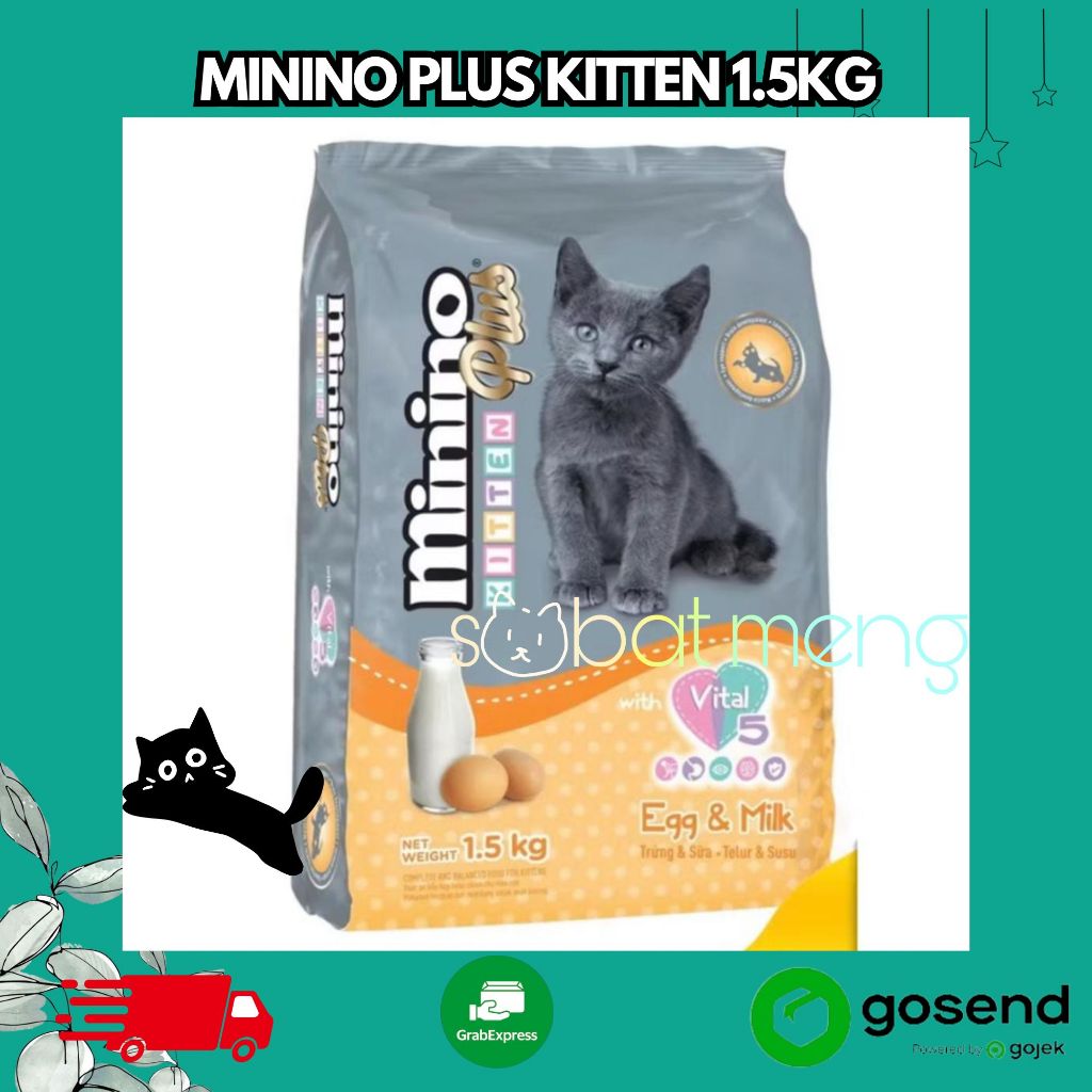 MININO PLUS KITTEN 1.5KG | MAKANAN KUCING MININO | MININO DRY FOOD