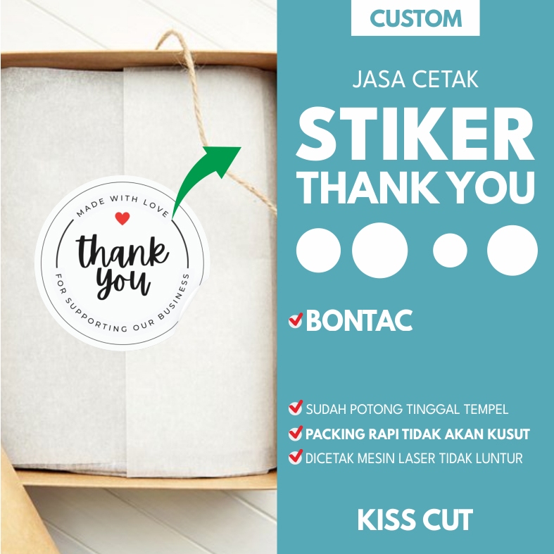 

100 STIKER LABEL THANKYOU (BULAT) CUSTOM